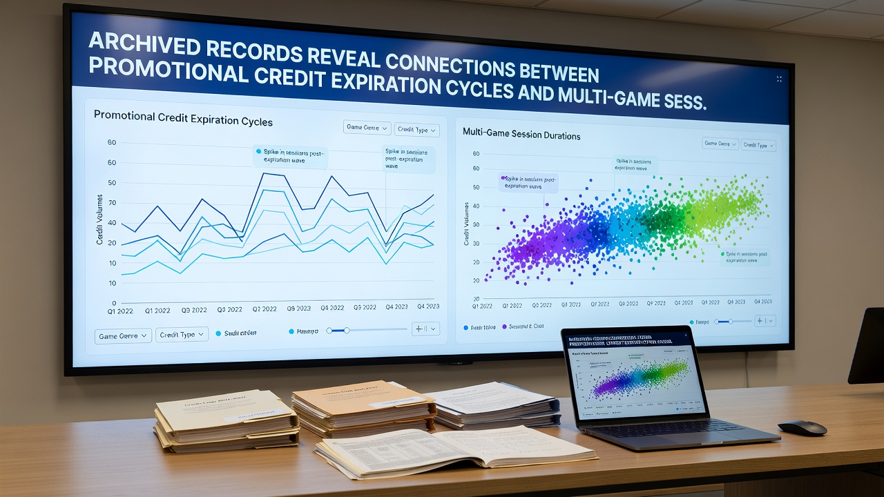 Detailed view of session pattern graphs linking credit expiration dates to game variety in digital platform archives