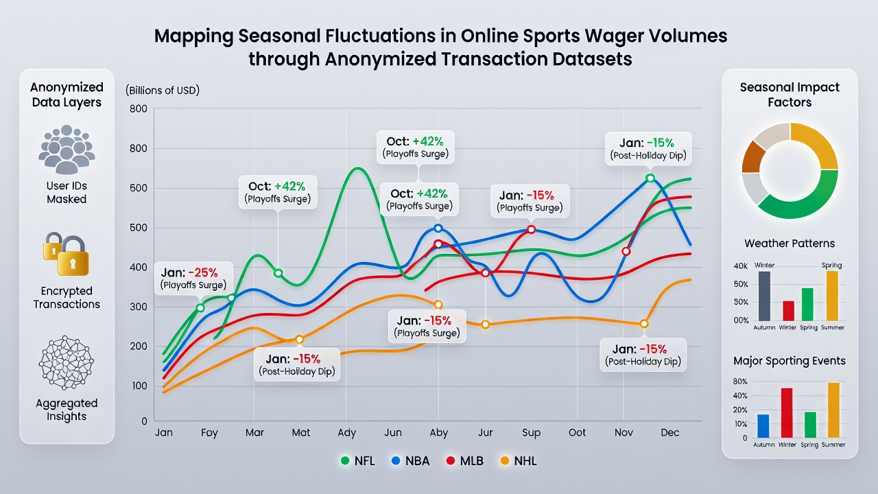 Heatmap illustrating wager volume intensity by month and jurisdiction from anonymized records