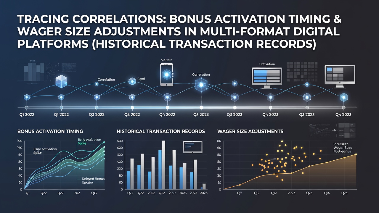 Visualization of transaction data patterns showing bonus activations and wager adjustments over time on digital platforms